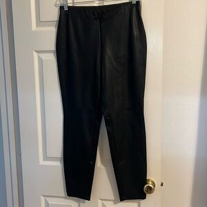 Faux leather pants with side zip